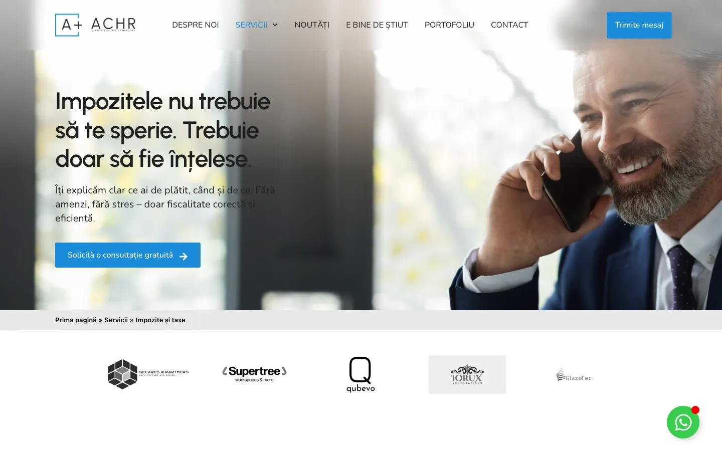 Pagina nouă de impozite și taxe ACHR, cu titlul „Impozitele nu trebuie să te sperie. Trebuie doar să fie înțelese.”