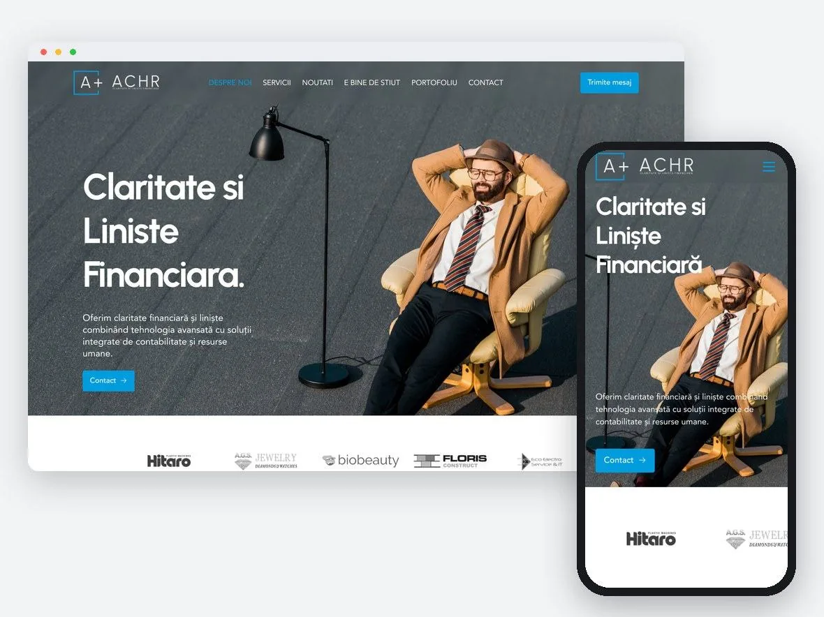 Site-ul nou ACHR pe desktop și pe telefon
