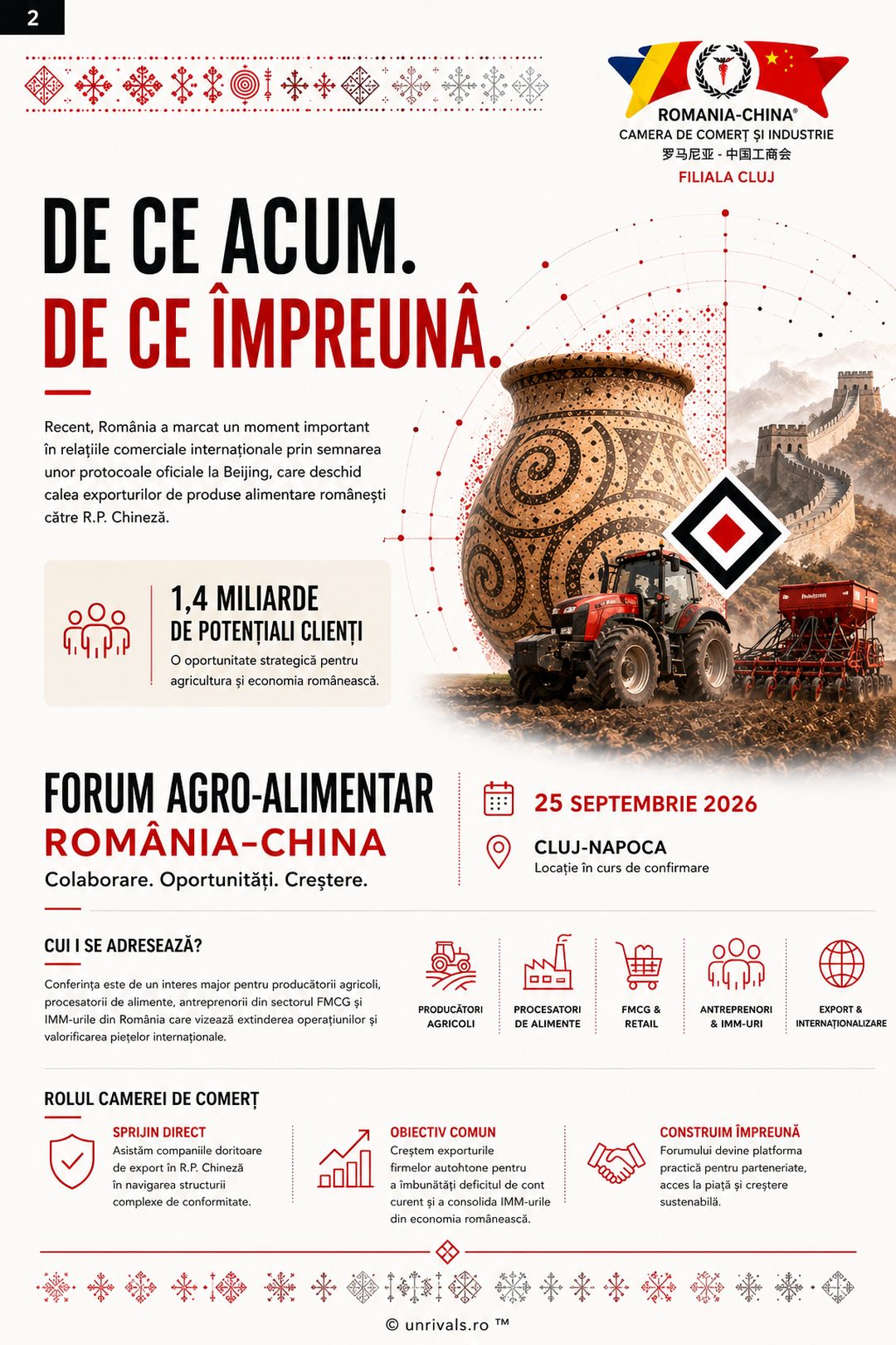 Pagina campaniei: de ce acum, de ce împreună, și rolul Camerei de Comerț în forum.