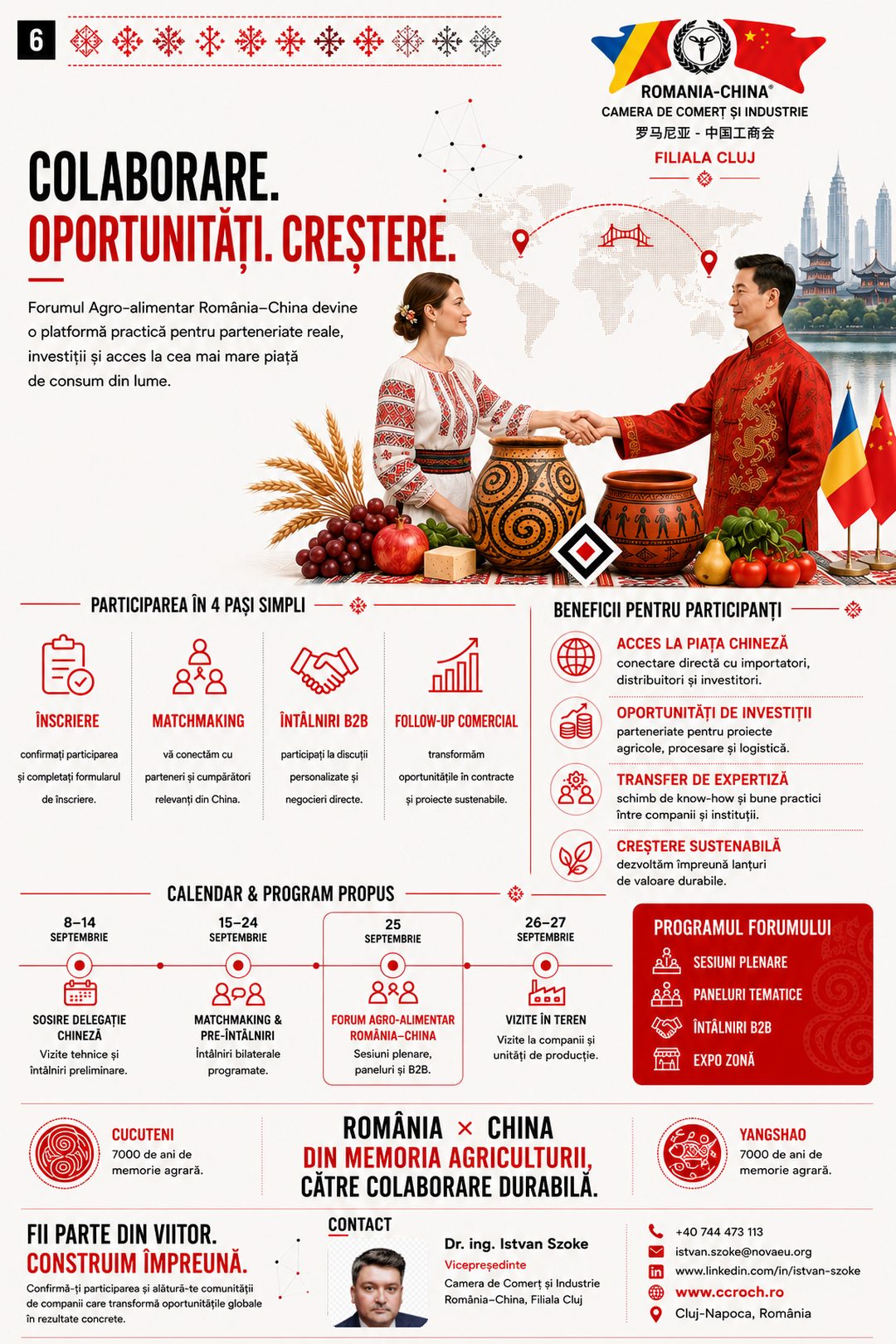 Pagina campaniei: participarea în patru pași, beneficiile participanților și calendarul propus al forumului.
