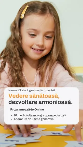 Reclamă Infosan live pe Meta: „Vedere sănătoasă, dezvoltare armonioasă”