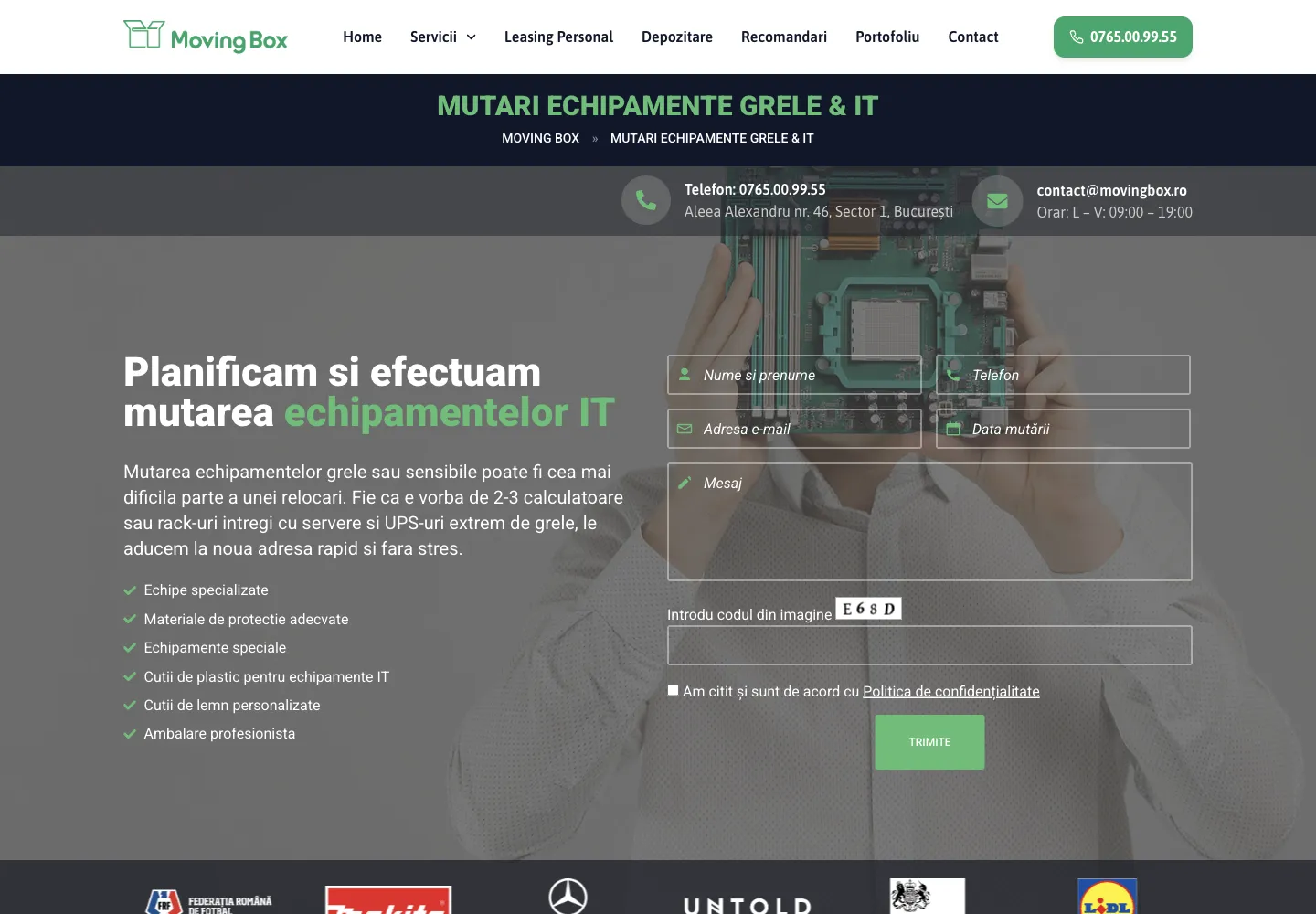 Pagina veche MovingBox de mutări pentru echipamente IT