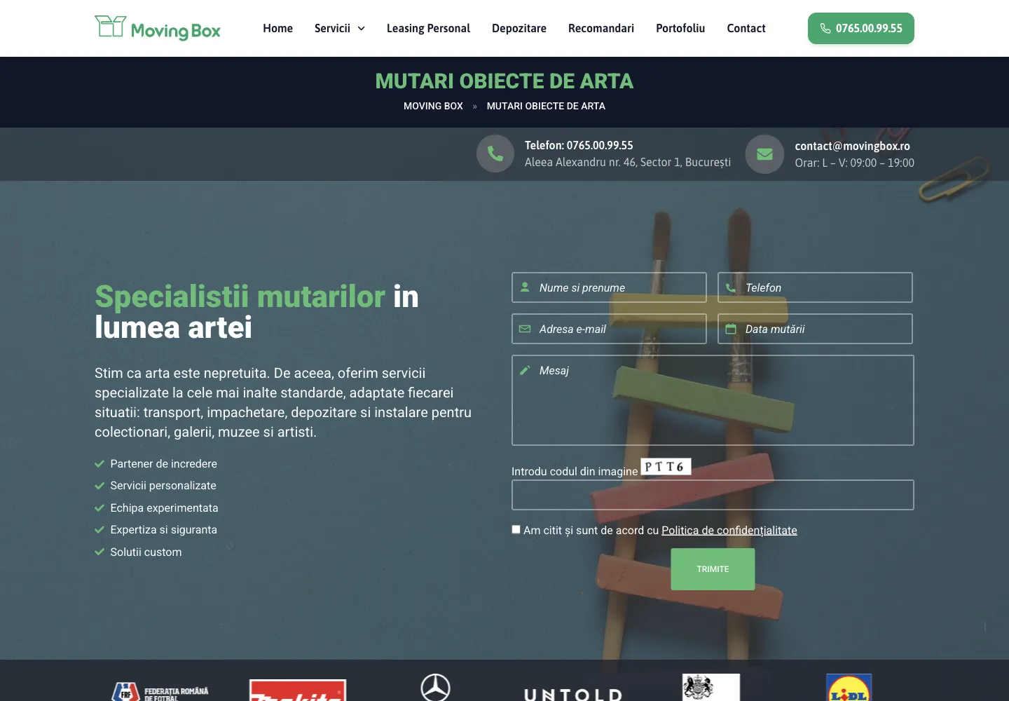 Pagina veche MovingBox „Specialiștii mutărilor în lumea artei”