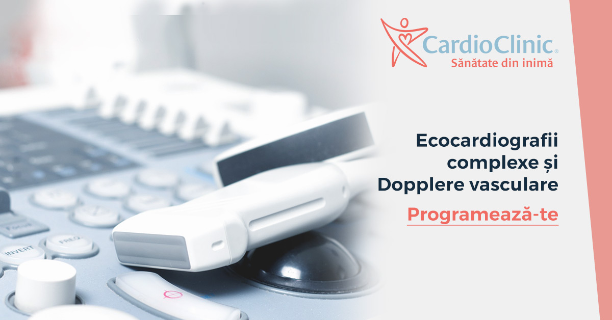 Cardio Clinic display banner from October 2019 showing an ultrasound probe